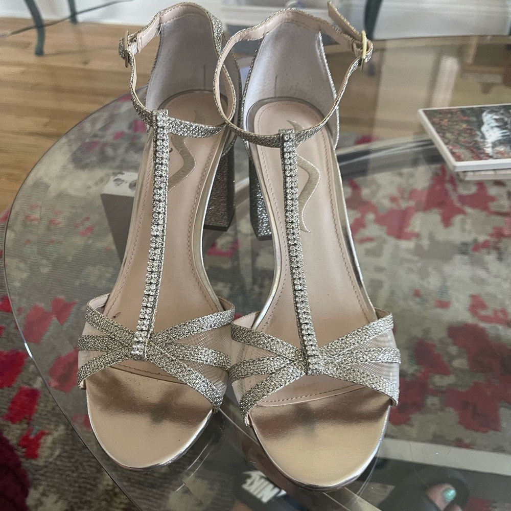 NINA formal sandals rhinestones